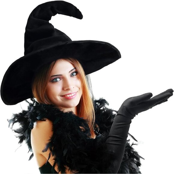 Witch Wizard Hat Faux Leather One-Size Cosplay Halloween Accessory - Picture 5 of 9